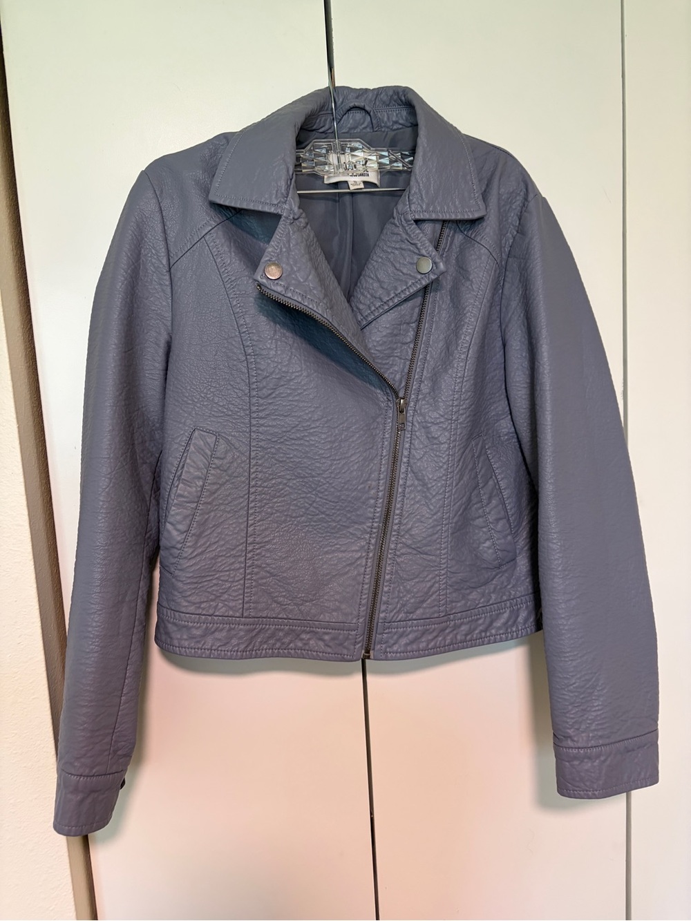 Jack by BB Dakota Faux Leather Moto Jacket - Blue-grey